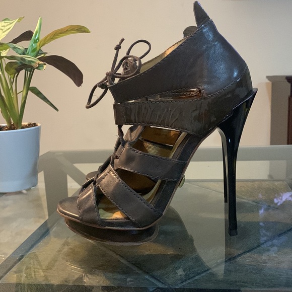 L.A.M.B. Jaco Caged Lace Up Heel Sandals - Picture 8 of 14